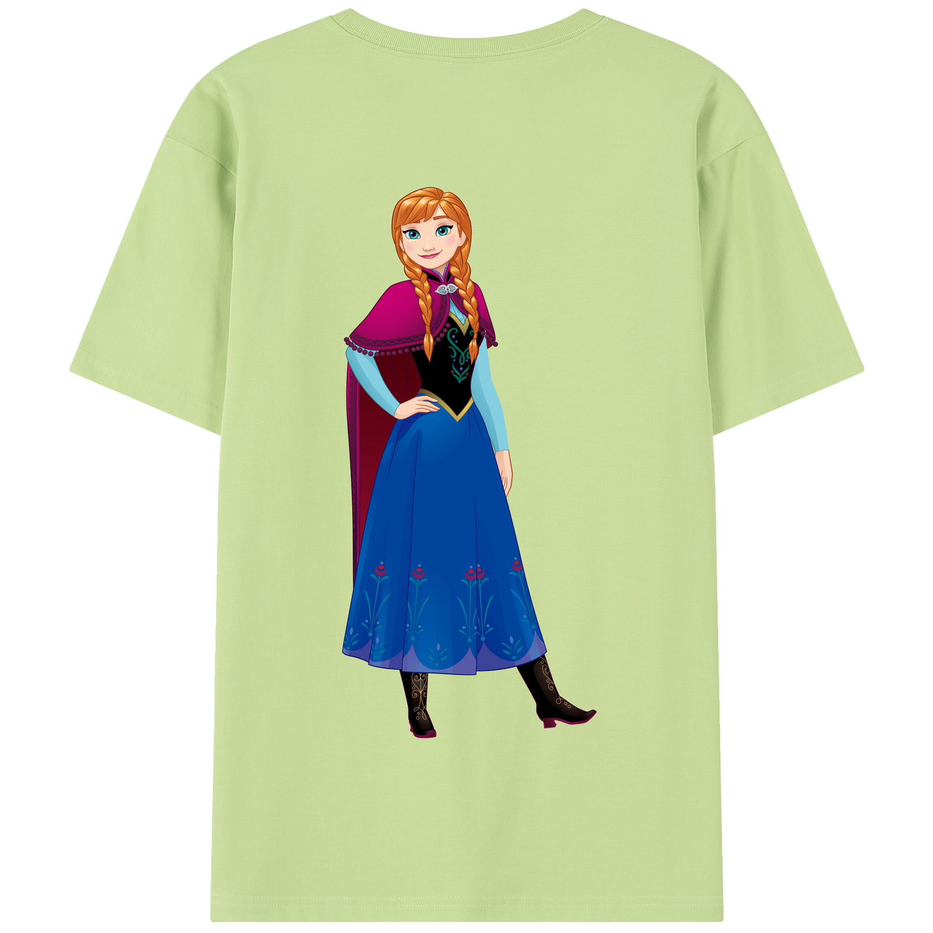（画像用） アナと雪の女王 アンナ エルサ Frozen Anna Elsa 綿100％半袖Tシャツ（背面プリント）